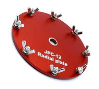 Plaque de mise à la terre en aluminium pour antenne portable PAC-12 JPC-12 à ondes courtes, diamètre extérieur de 11 cm, épaisseur 3 mm, trou central de 10 mm, borne de 2,4 mm, rouge, légère avec 10