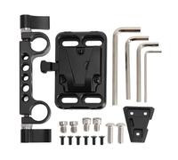 Plaque de Montage de Batterie à Montage en V, Plaque de Montage de Batterie à Verrouillage en V en Alliage d'aluminium avec Trous filetés M3 M4 1/4 3/8 Pouces pour Appareil Photo