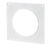 Plaque de montage murale ronde pour conduit de 100 mm - Blanc - Couvercle de ventilation pour salle de bain, cuisine, finition propre, fixation facile à visser, compatible avec les extracteurs d'air