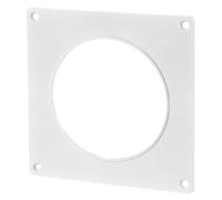 Plaque de montage pour bride murale - Diamètre : 125 mm - Pour tuyau de ventilation en PVC - Tubes ronds en plastique - Plaque de finition - Canal rond de 125 mm - Pour la maison, le bureau, le