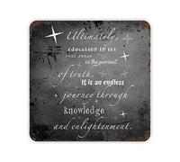 Plaque de motivation en métal « Education in its Real Sense Is The Pursuit of Truth » - Art mural de style sud - Art shabby chic - Décoration murale en métal pour bar, entrée, buanderie, cour - 30,5 x