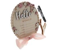 Plaque de Naissance en Bois pour Bébé, Souvenir Photo Rustique | Texte Résistant à Décoloration, Coins Arrondis et Surface Polie, pour Hôpital et Souvenirs