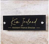 Plaque De Nom De Signe De Mur De Texte D'or Personnalisé - 10x2.75" Signe De Bureau De Porte, Signe De PDG Exécutif, Nouveau Décor De Bureau D'emploi, Cadeau De Promotion