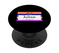 Plaque de nom Hello My Name is Julian PopSockets PopGrip Adhésif