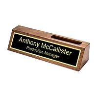 Plaque de nom personnalisée pour bureau avec porte-cartes, support de nom personnalisé pour bureau, accessoire de décoration doré, cadeau pour collègues, patron, homme, mari