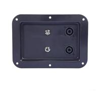 Plaque de panneau arrière en aluminium pour haut-parleur - 178 x 128 mm - Clip de boîte de jonction pour réparation de haut-parleurs de scène et ampli de guitare, noir