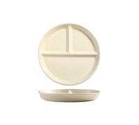 Plaque de perte de poids en céramique émaillée à trois grilles exquise et pratique pour un usage domestique - Blanc laiteux