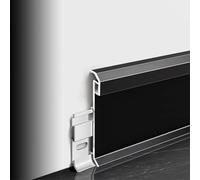 Plaque de plinthe for canal d'éclairage à LED, cadre ouvert couvrant les espaces de plancher, plaque de base de plinthe à montage par vis en aluminium(H8cm/3.14in,L100cm/39.3in)