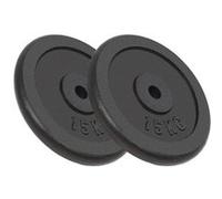 Plaque de poids 2 pcs 2x15 kg Fonte Noir G