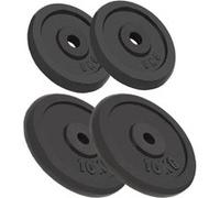 Vidaxl Plaque De Poids 4 Pcs 2 X 10 Kg + 2 X 5 Kg Fonte