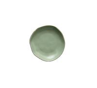 Plaque de porcelaine blanche, Assiettes plates en céramique, blanches et vertes, tailles S et L(Green,Large)