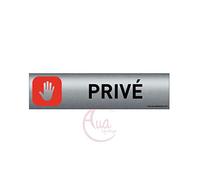 Plaque de porte aluminium brossé imprimé -Dimensions 200 x 50 mm - Double face adhésif au dos - Impression UV directement sur l'aluminium (Pas de contre collage) (privé 4)