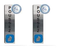 Plaque de porte aluminium brossé imprimé -Dimensions 200 x 50 mm - Double face adhésif au dos - Impression UV directement sur l'aluminium (Pas de contre collage) (Poussez vertical) (Lot de 2)