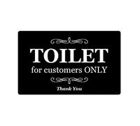 Plaque de Porte Auto-adhésif pour WC pour Les Clients Uniquement - Avis idéal pour Les Toilettes, Loo, W.C, Salle de Bain, Toilettes.