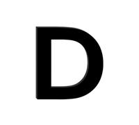 Plaque De Porte Auto-adhésive 5 Pouces/6 Pouces, 1 Pièce, Lettre D'adresse, Numéro D'e-mail Noir(D,6inch)