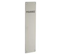 Plaque de porte battante - en inox 304 - "poussez" FTH THIRARD