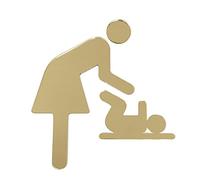 Plaque de porte change bébé - Plexi miroir or -