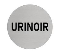 Plaque de porte CombiCraft en aluminium 'Urinoir' - adapté pour toilettes hommes - diamètre de 75 mm et ruban adhésif à double face