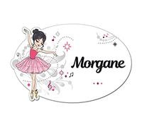 Plaque de Porte Danseuse Personnalisée Plexi. Plaque Chambre Enfant. Plaque Plexiglass Personnalisable avec Prénom. Décoration Chambre Enfant Danse - 2 perçages en Haut