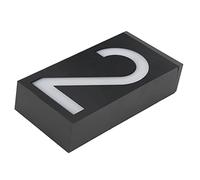 Plaque de Porte de Lumière Solaire de Numéro de Maison de LED, Lumière de Signe de Numéro, Plaque de Lumières D'adresse de Porte de Magasin D'hôtel de Maison (Numéro 2)