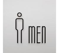 Plaque de porte de toilette en acrylique pour mur ou porte de toilettes, plaque de porte de WC avec finition galvanisée élégante, logo transparent pour la navigation des toilettes, durable et faible