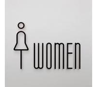 Plaque de porte de toilette en acrylique pour mur ou porte de toilettes, plaque de porte de WC avec finition galvanisée élégante, logo transparent pour la navigation des toilettes, durable et bas (B)