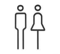 Plaque de porte de toilette en acrylique pour mur ou porte de toilettes - Plaque de porte de WC avec finition galvanisée élégante, logo transparent pour la navigation des toilettes, durable et faible