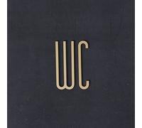Plaque de porte de toilette en laiton avec logo créatif pour homme et femme, plaque de toilette solide en laiton pour hôtel, bureau, salle de bain (WC)