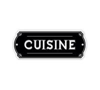 Plaque de porte - Décoration murale - Métal - Noir - Style urbain - Pour cuisine