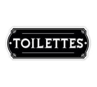 Plaque de porte en relief pour les toilettes NOIR G