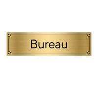 Plaque de Porte Décorative Bureau - Dimensions 14,5 x 4 cm - Qualité Supérieur Par Gravure Laser sur Support PVC Aspect Or Brossé