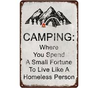 Plaque de porte en aluminium avec inscription « The Definition Of Camping » - 20,3 x 30,5 cm