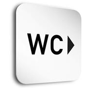 Plaque de porte en aluminium • Plaque de WC droite • Dimensions : 150 x 150 mm • Particularité : les entretoises invisibles de 5 mm confèrent à la plaque de porte un effet flottant exclusif.