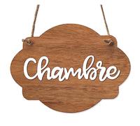 Plaque de porte en bois avec ventouse et cordelette Panneau ouvert fermé, pancarte toilettes, salle de bain... -