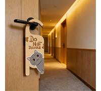 Plaque de porte en bois "Ne pas déranger" avec design de chat avachi, style doux et apaisant, peut être accroché à la porte de la chambre, du bureau ou du cabinet pour indiquer le besoin de concentrat