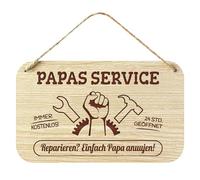Plaque de porte en bois pour fête des pères, cadeau d'anniversaire, 19 x 11 cm, décoration d'intérieur rustique pour mur, bureau, garage, grotte d'homme, à suspendre, Pâques, Thanksgiving, Noël,