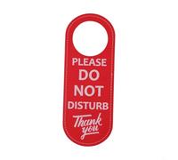 Plaque de porte en cuir synthétique double face « Do Not Disturb and Quiet in Meeting » pour hôtels et vente au détail (rouge « Please do not disturb »)