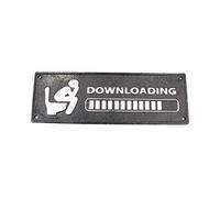 Plaque de porte humoristique en fonte avec inscription « Downloading Toilet Loo »