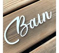 Plaque de Porte Maison - Toilettes, Salon, Chambre, Buanderie, Bain, Cuisine, Mot Décoratif Porte Autocollant 3D Plexi Noir Blanc Or Argent