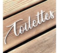 Plaque de Porte Maison - Toilettes, Salon, Chambre, Buanderie, Bain, Cuisine, Mot Décoratif Porte Autocollant 3D Plexi Noir Blanc Or Argent