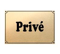 Plaque de porte métal or Privé