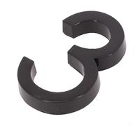 Plaque de porte noire brillante résistante aux intempéries 6 x 3,8 cm