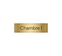 Plaque de porte pour chambre personnalisable avec un numéro (GRAV0008) - Or brossé - Or brossé -