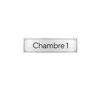 Plaque de porte pour chambre personnalisable avec un numéro (GRAV0008) - Plaque aluminium brossé - Plaque aluminium brossé -