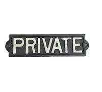 Plaque de porte privée | en fonte | Parfait pour les portes, portails de jardin, propriété privée