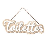 Plaque de porte relief pour les toilettes - Marque - Modèle - MDF - Beige - 20 x 6 cm