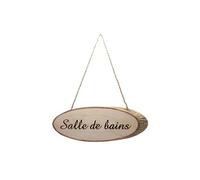 Plaque de porte salle de bain en rondin de bois