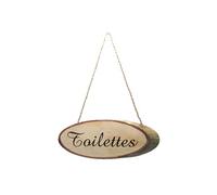 Plaque de porte toilettes en rondin de bois