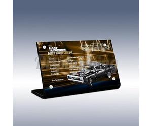 Plaque de présentation en acrylique pour Lego Dom's Dodge Charger 42111 (ensemble Lego non inclus)