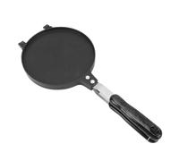 Plaque de presse à rouleaux d’œufs, presse à tortillas pour cuisinière en aluminium antiadhésive avec poignée pour la cuisine, machine à tacos et crêpes double face de 6,8 pouces (Style brillant)